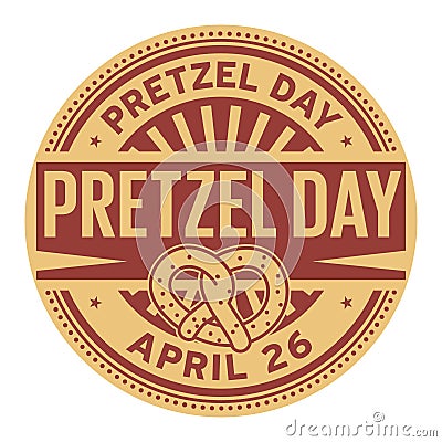 Pretzel Day stamp Vector Illustration