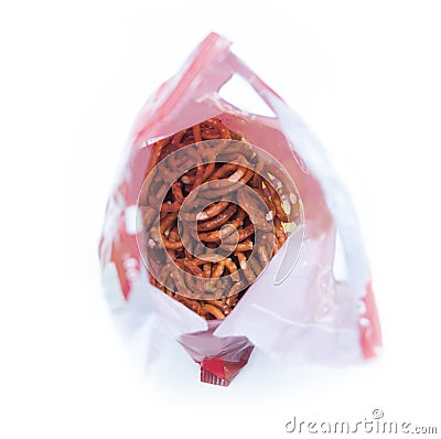 Pretzels bag Stock Photo