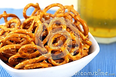 Pretzels and Beer Stock Photo