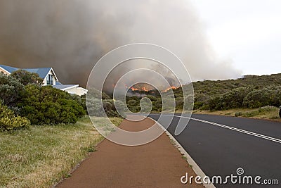 Prevelly Beach Bushfire Editorial Stock Photo