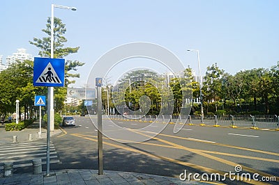 Shenzhen, China: preventing and fighting the new coronavirus pneumonia, street traffic and building landscapes Editorial Stock Photo