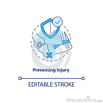 Prevent injury turquoise concept icon Vector Illustration