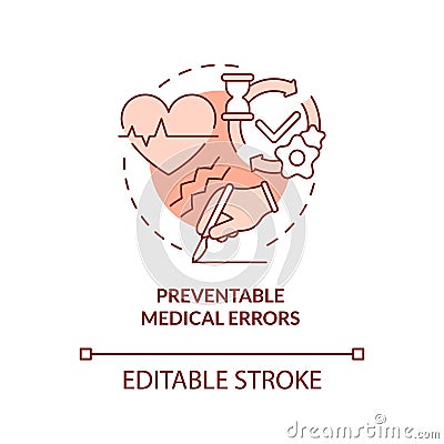 Preventable medical errors terracotta concept icon Vector Illustration