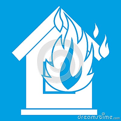 Preventing fire icon white Vector Illustration
