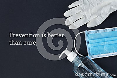 Prevention is better than cure coronavirus pandemic banner Stock Photo