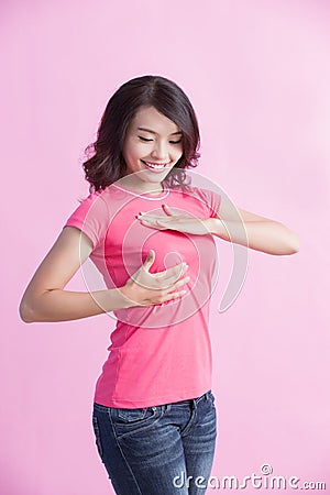 Prevention breast cancer concept Stock Photo