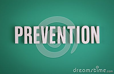 Prevention sign lettering on solid background Stock Photo