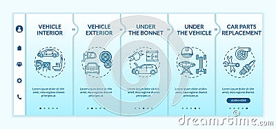 Preventive car maintenance onboarding vector template Vector Illustration