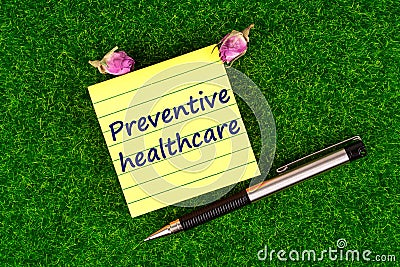 Preventive healthcare in note Stock Photo