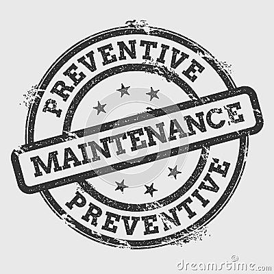 Preventive maintenance rubber stamp isolated on. Vector Illustration