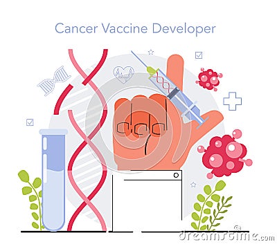 Preventive oncology. Cancer disease modern diagnostic and treatment Vector Illustration
