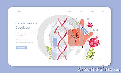 Preventive oncology web banner or landing page. Cancer disease Vector Illustration