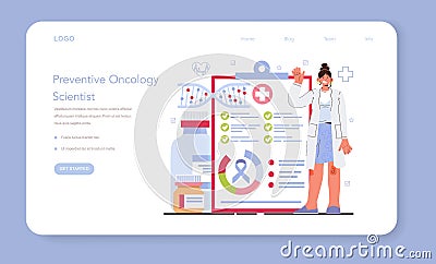 Preventive oncology web banner or landing page. Cancer disease Vector Illustration