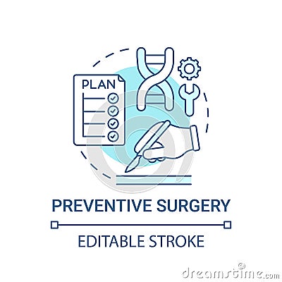 Preventive surgery blue concept icon Vector Illustration