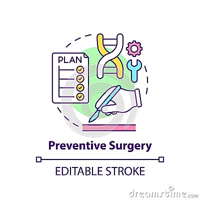 Preventive surgery concept icon Vector Illustration