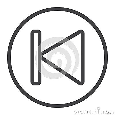 Previous button line icon, web and mobile, audio Vector Illustration