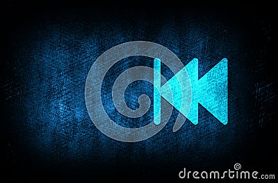 Previous track playlist icon abstract blue background illustration digital texture design concept Cartoon Illustration