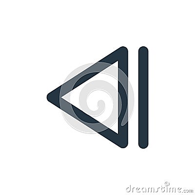 previous track vector icon isolated on white background. Outline, thin line previous track icon for website design and mobile, app Vector Illustration