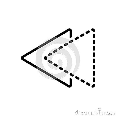 Black line icon for Previously, already and before Vector Illustration