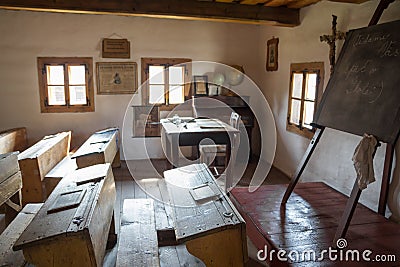 Traditional rustic school in Slovakia Editorial Stock Photo