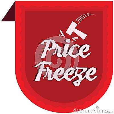 Price Freeze announcement message in label Vector Illustration