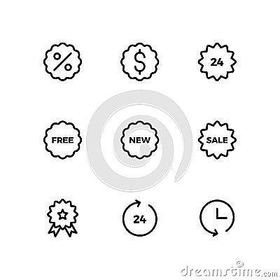 Price or Gift Tags Icon Set. Vector Illustration Stock Photo