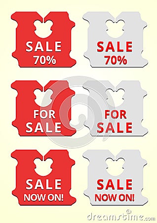 Price Tag Bread Clip color red and white. Vector Illustration