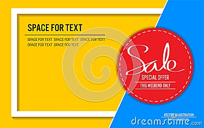 Price tag on colorful paper Vector Illustration