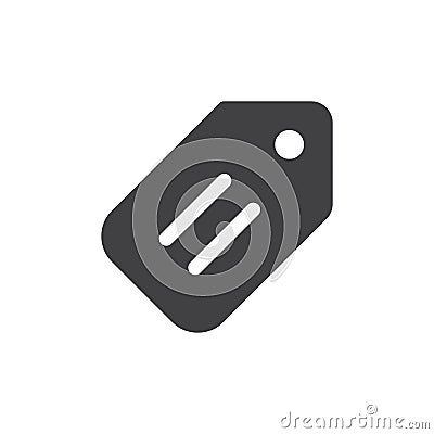 Price tag icon vector, filled flat sign, solid pictogram isolated on white. Vector Illustration