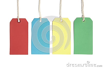 Price tags or luggage labels Stock Photo