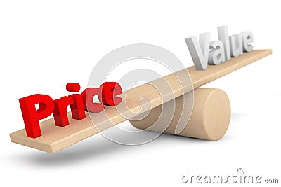 Price and Value balance concept Stock Photo