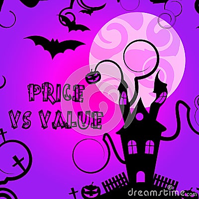 Price Versus Value Icon Demonstrating Product Evaluation Of Cost And Worth - 3d Illustration Stock Photo