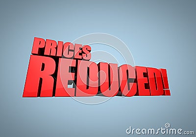 Prices Reduced Stock Photo