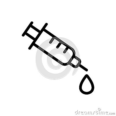 Prick with the drug icon vector. Isolated contour symbol illustration Vector Illustration