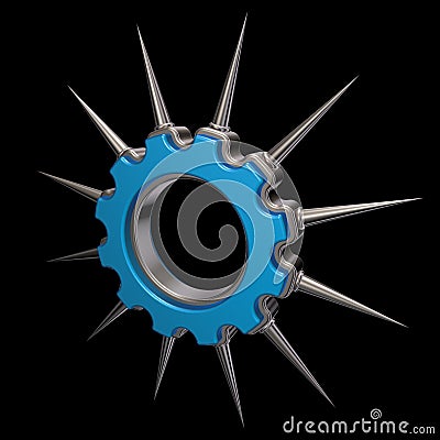 Prickles gear wheel Cartoon Illustration