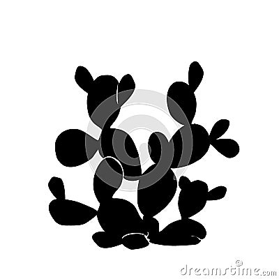 Prickly pear cactus icon in black style isolated on white background. Mexico country symbol vector illustration. Vector Illustration