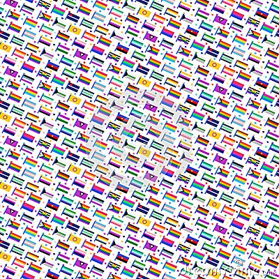 Pride Flags Flat Seamless Pattern Vector Illustration