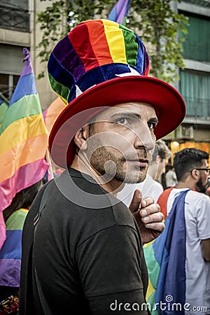 Pride guy and the colors Editorial Stock Photo