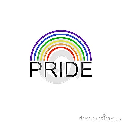 Pride LGBT icon in rainbow colors Pride Flag. Rainbow,Support, Freedom Symbols. Gay Pride Month. Flat design signs isolated on whi Vector Illustration