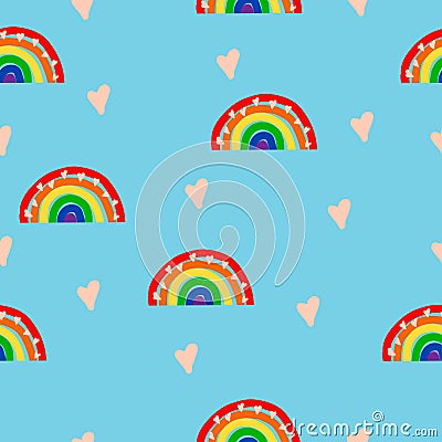 Pride lgbt rainbow flag seamless pattern vector Vector Illustration