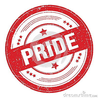 PRIDE text on red round grungy stamp Stock Photo