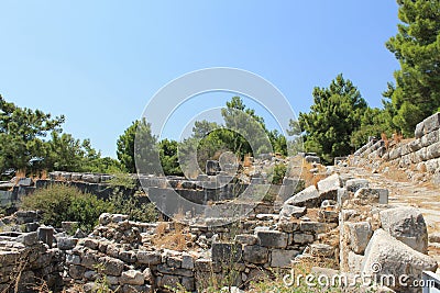 Priene ruins of an ancient antique city Stock Photo