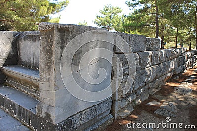 Priene ruins of an ancient antique city Stock Photo