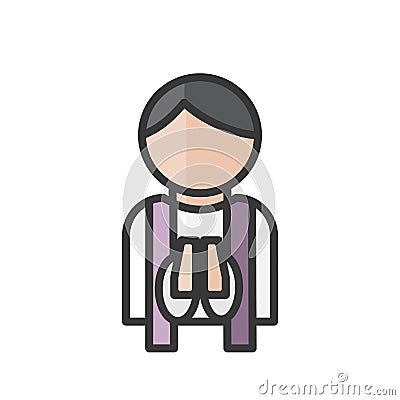 Priest avatar. Religionist people. Catholic church icon. Profile user, person. Vector illustration Cartoon Illustration