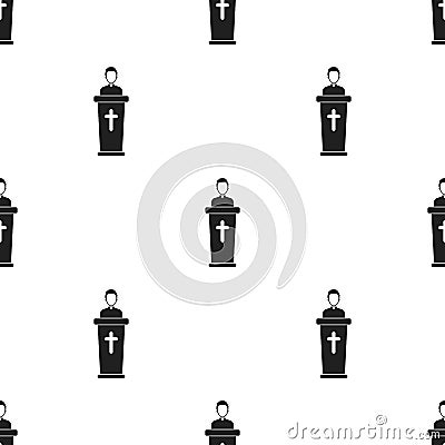 Priest icon in black style isolated on white background. Religion pattern stock Vector Illustration