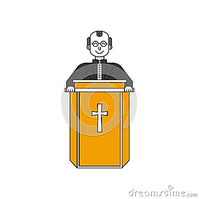 Priest line icon Vector Illustration