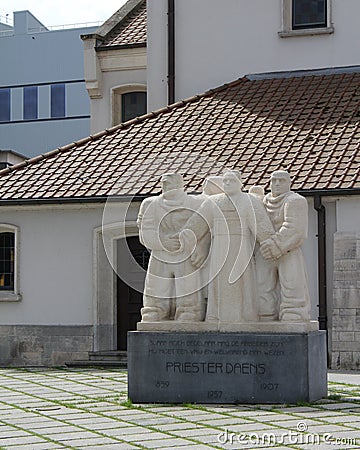 Priester Daens Statue Editorial Stock Photo