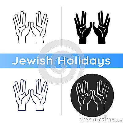 Priestly blessing hands icon Vector Illustration