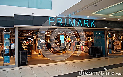 Primark Store inside a Shopping Centre in Surrey Uk Editorial Stock Photo