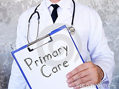 Primary Care is shown on the photo using the text Stock Photo